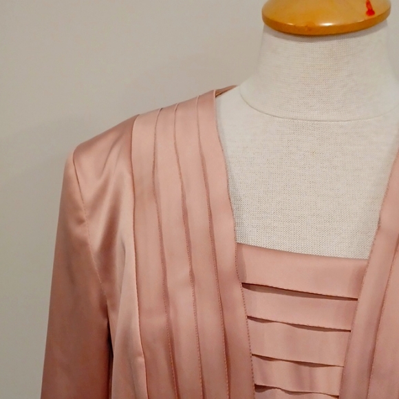 JS Collections 3 Piece Satin Mother of the Bride Suit NEW- Sz. 16 - Picture 6 of 14